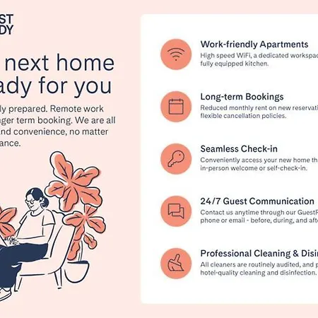Guestready - Bright Flat For 2 Ppl-minimum 30 Days